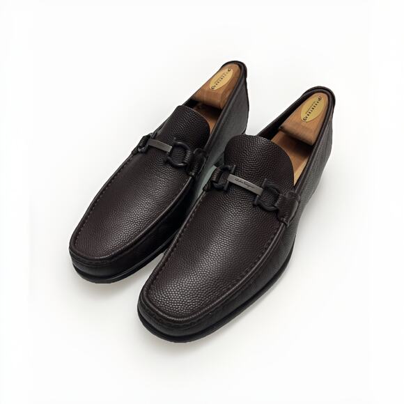 Salvatore Ferragamo ‘Regal’ Classic Gancini Loafers, Brown 8.5 D - Picture 1 of 5
